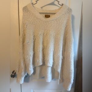 Anthropologie POL Cream Textured Sweater